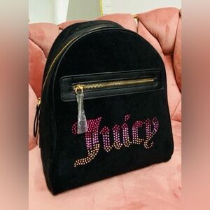 JUICY COUTURE BACKPACK,Juicy Couture Black Backpack with Pink Details.